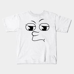 Black Suspicious Emoji Kids T-Shirt